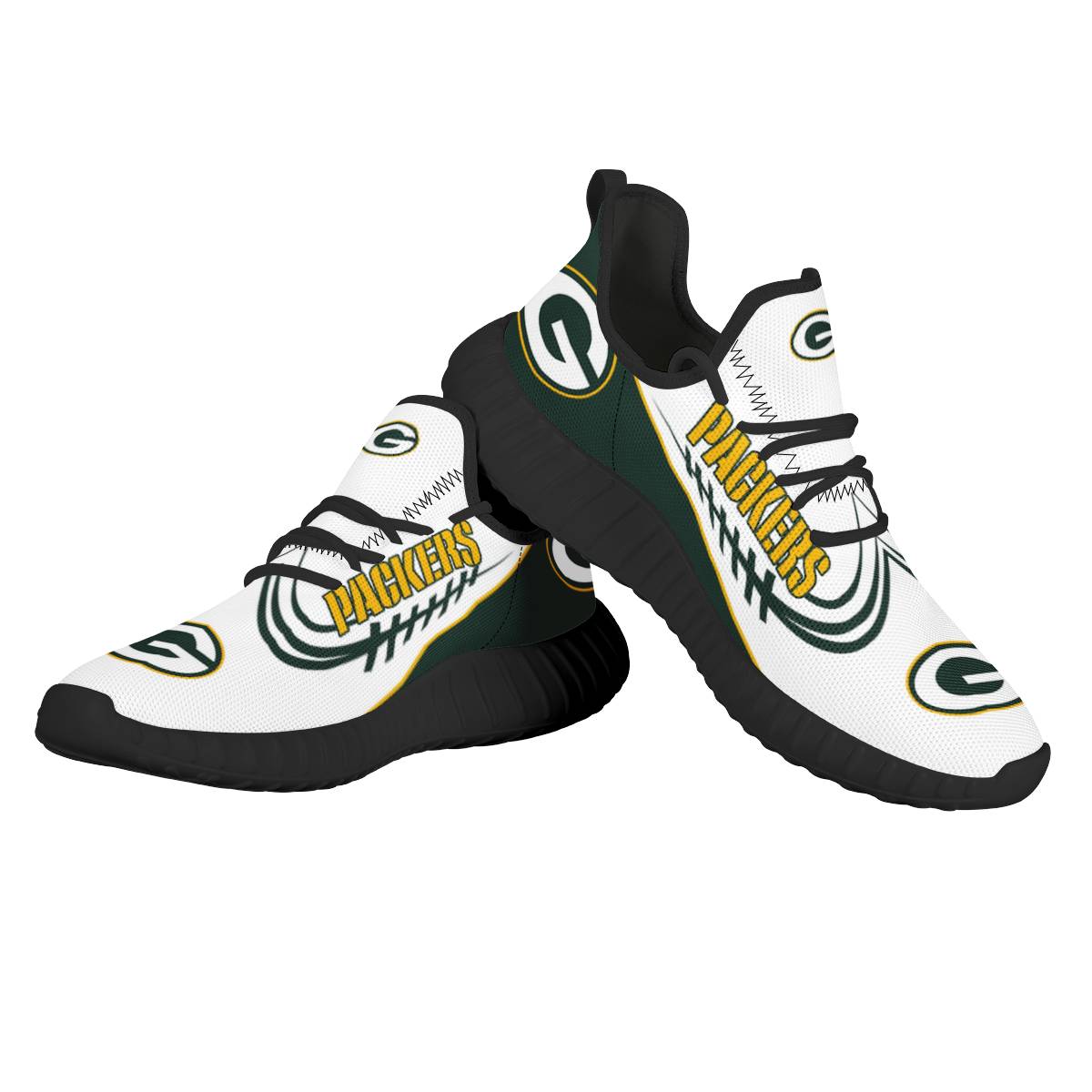 Women's Green Bay Packers Mesh Knit Sneakers/Shoes 009
